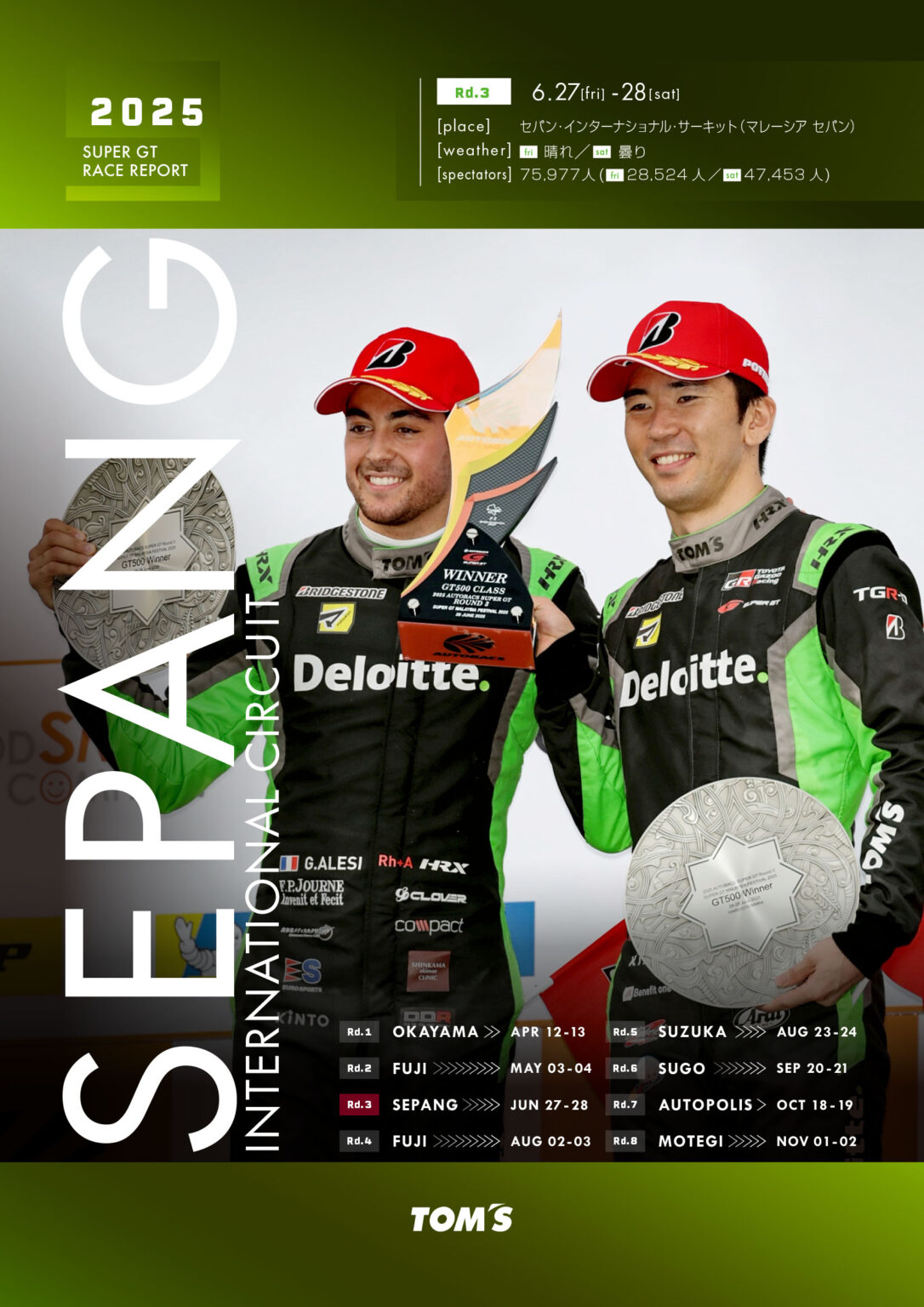 SUPER GT 2025 : TGR TEAM Deloitte TOM’S 第3戦 レースレポート | TOM'S RACING TEAM